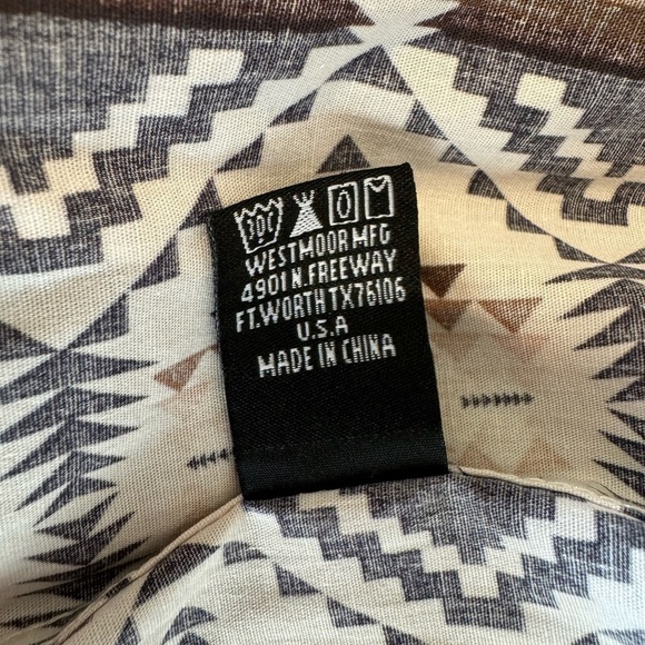 Rock & Roll Denim Mens Large Classic Fit Button Down Aztec Western Rodeo Shirt - Picture 8 of 9